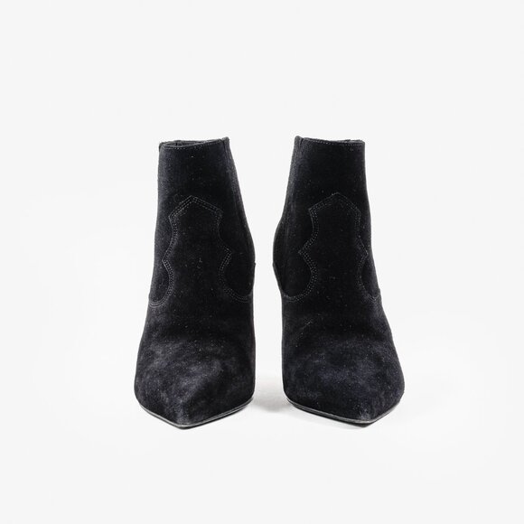Saint Laurent Black Suede Ankle Boots - Picture 2 of 8